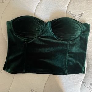 Cori Bustier Top- Green Corset Top